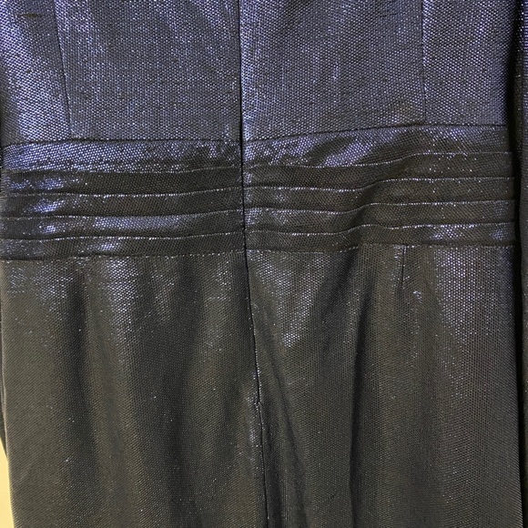 Jonathan Simkhai Metallic Blue Wrap Puff Sleeve Dress (M) - Picture 7 of 11